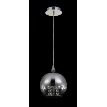 Pendul MAYTONI Fermi P140-PL-110-1-N, E27 1X60W, Argintiu, Transparent - 1