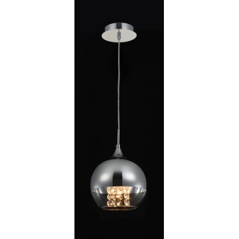 Pendul MAYTONI Fermi P140-PL-110-1-N, E27 1X60W, Argintiu, Transparent - 1