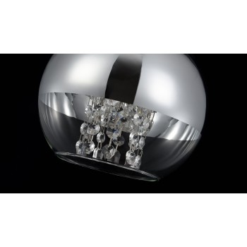 Pendul MAYTONI Fermi P140-PL-110-1-N, E27 1X60W, Argintiu, Transparent - 1
