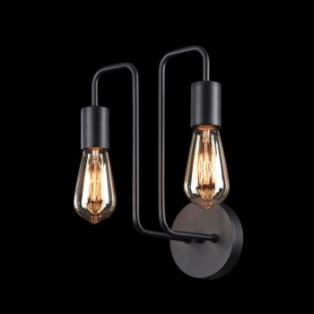 Aplica perete MAYTONI Gilbert T532WL-02B, E27 2X60W, Negru - 1