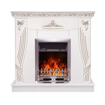 Semineu electric cu mobilier ArtFlame GALILEO silver & NAPOLI, 1100 x 1016 x 300 mm, alb - 1