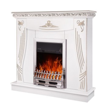 Semineu electric cu mobilier ArtFlame GALILEO silver & NAPOLI, 1100 x 1016 x 300 mm, alb - 1