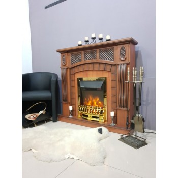 Semineu electric cu mobilier ArtFlame GALILEO gold & AMSTERDAM, 1150 x 1100 x 300 mm, nuc - 1