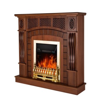Semineu electric cu mobilier ArtFlame GALILEO gold & AMSTERDAM, 1150 x 1100 x 300 mm, nuc - 1