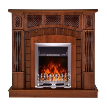 Semineu electric cu mobilier nuc ArtFlame GALILEO SILVER & AMSTERDAM, 1120x1150x300mm, 2000W, flacăra in 5 niveluri, telecomanda