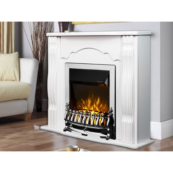 Semineu electric cu mobilier ArtFlame GALILEO silver & CLASIC, 950 x 893 x 300 mm, alb - 1