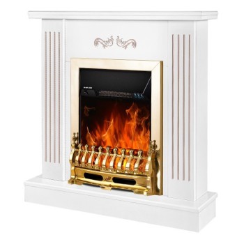 Semineu electric cu mobilier ArtFlame GALILEO gold & SMILE, 940 x 910 x 265 mm, alb - 1