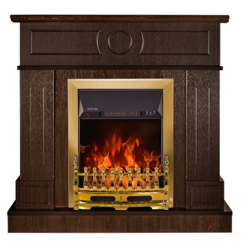 Semineu electric cu mobilier wenge ArtFlame GALILEO GOLD & AMBASADOR, 1000x1048x300mm, 2000W, flacăra in 5 niveluri, telecomanda