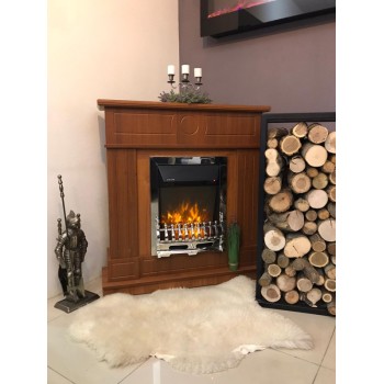 Semineu electric cu mobilier nuc ArtFlame GALILEO SILVER & AMBASADOR, 1000x1048x300mm, 2000W, flacăra in 5 niveluri, telecomanda