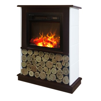 Semineu electric cu mobilier ArtFlame DIONIS & ANDREEA, 682 x 895 x 250 mm, maro-alb, cu telecomanda - 1