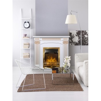 Semineu electric cu mobilier alb ArtFlame GALILEO Gold & CALISTO, 1020x1100x300mm, intensitate flacăra 5 niveluri, telecomanda