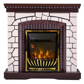 Semineu electric cu mobilier ArtFlame CRISTINA & NATALI, 1100 x 1040 x 300 mm, alb-maro, cu telecomanda - 1