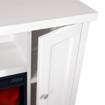 Semineu electric cu mobilier alb ArtFlame MOZART & TASMANIA, 750x1500x300mm, 1500W, flacăra in 5 niveluri, cu telecomanda