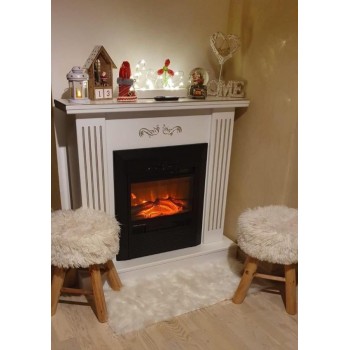 Semineu electric cu mobilier ArtFlame CRISTINA & SMILE, 940 x 910 x 265 mm, alb, cu telecomanda - 1