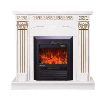 Semineu electric cu mobilier alb ArtFlame CRISTINA & CALISTO, 1020x1100x300mm, intensitate flacăra 5 niveluri, cu telecomanda