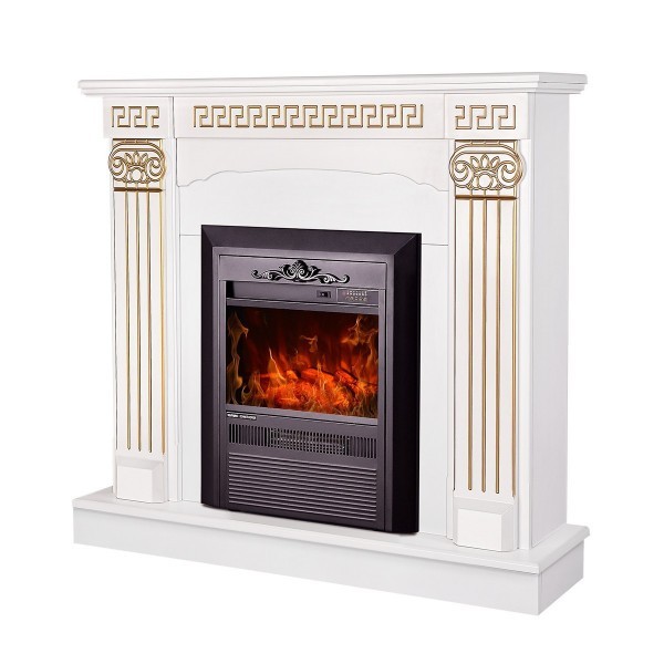 Semineu electric cu mobilier alb ArtFlame CRISTINA & CALISTO, 1020x1100x300mm, intensitate flacăra 5 niveluri, cu telecomanda
