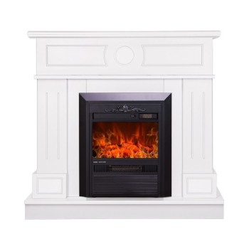 Semineu electric cu mobilier alb ArtFlame CRISTINA & AMBASADOR, 1000x1048x300mm, 2000W, flacăra in 5 niveluri, cu telecomanda