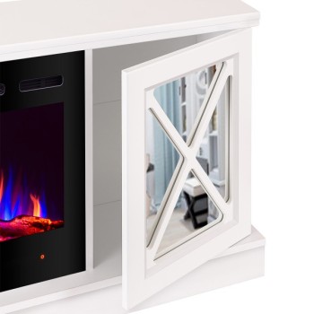 Semineu electric cu mobilier ArtFlame ADELI & SORENTO, 1810 x 685 x 300 mm, alb, cu telecomanda - 1