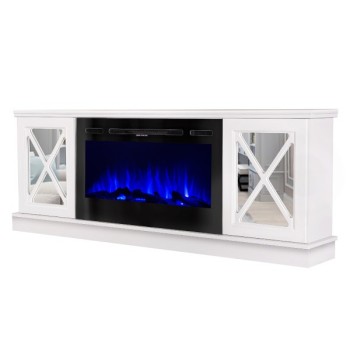 Semineu electric cu mobilier ArtFlame ADELI & SORENTO, 1810 x 685 x 300 mm, alb, cu telecomanda - 1