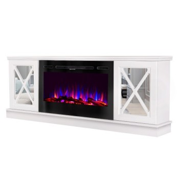 Semineu electric cu mobilier ArtFlame ADELI & SORENTO, 1810 x 685 x 300 mm, alb, cu telecomanda - 1