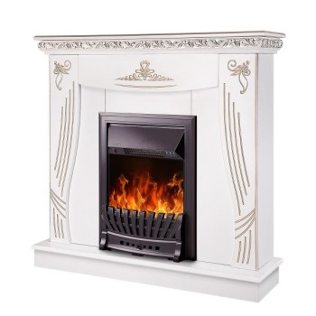 Semineu electric cu mobilier ArtFlame PLUTON & NAPOLI, 1100 x 1016 x 300 mm, alb, cu telecomanda - 1