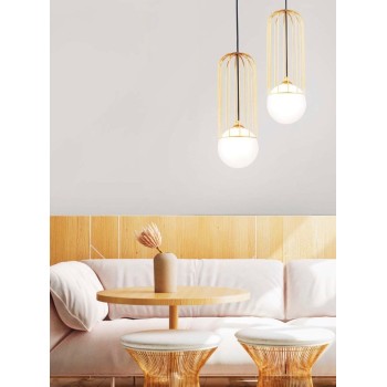 Pendul MAYTONI Telford P362PL-01G, D15, E27, 1x40W, gold - 1