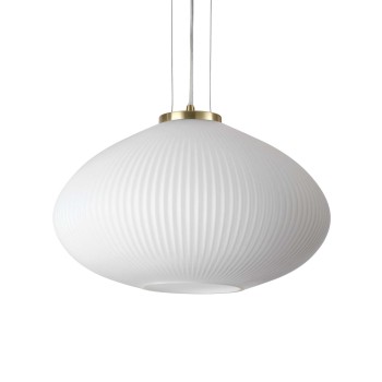 Pendul design PLISSE SP1 285191 Ideal Lux, Ø 45cm, E27 1x60W, auriu satinat, alb - 1