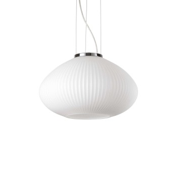 Pendul design PLISSE SP1 285184 Ideal Lux, Ø 35cm, E27 1x60W, crom, alb - 1