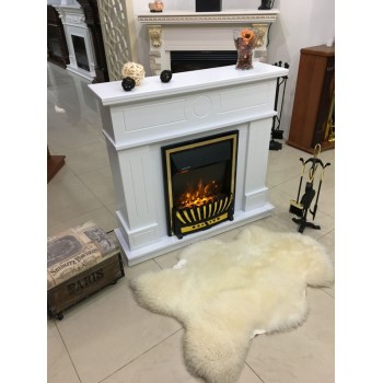 Semineu electric cu mobilier alb ArtFlame MERIDIAN & AMBASADOR, 1000x1048x300mm, 2000W, flacăra in 5 niveluri, cu telecomanda