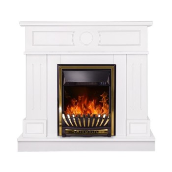 Semineu electric cu mobilier alb ArtFlame MERIDIAN & AMBASADOR, 1000x1048x300mm, 2000W, flacăra in 5 niveluri, cu telecomanda