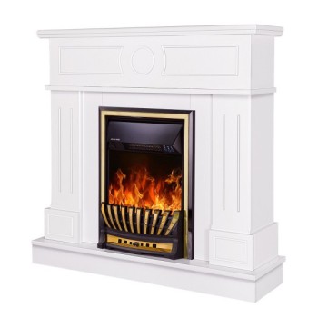Semineu electric cu mobilier alb ArtFlame MERIDIAN & AMBASADOR, 1000x1048x300mm, 2000W, flacăra in 5 niveluri, cu telecomanda