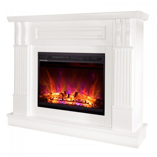 Semineu electric cu mobilier ArtFlame LORANCE & VERONA, 1130 x 960 x 300 mm, alb, cu telecomanda - 1