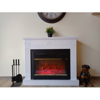 Semineu electric cu mobilier alb ArtFlame MARS & BONITA, 820x950x270mm, flacăra 5 niveluri, cu telecomanda