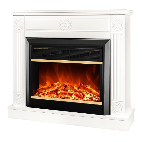 Semineu electric cu mobilier alb ArtFlame MARS & BONITA, 820x950x270mm, flacăra 5 niveluri, cu telecomanda