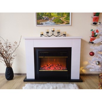 Semineu electric cu mobilier ArtFlame MARS & BROOKLYN, 1150 x 855 x 270 mm, alb, cu telecomanda - 1