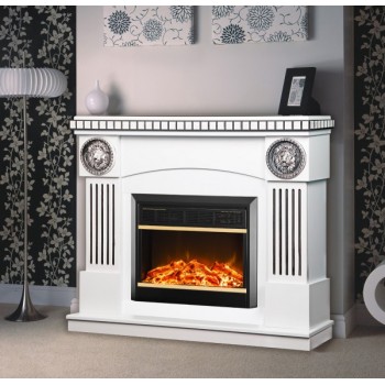 Semineu electric cu mobilier ArtFlame MARS & PROMETEU, 1200 x 1031 x 330 mm, alb, cu telecomanda - 1