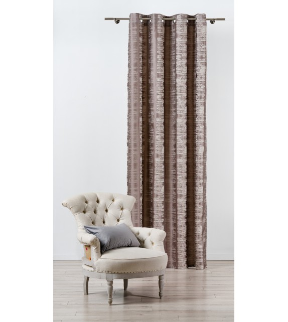 Draperie Brooklyn Mendola Home Textiles, 140x245cm, cu inele, maro - 1