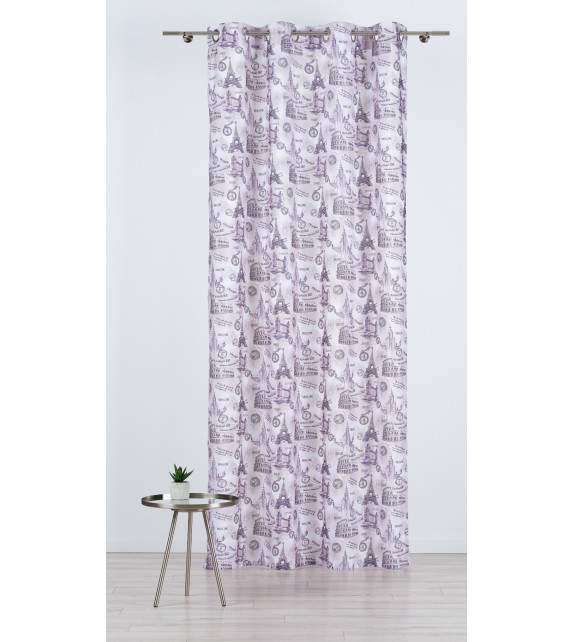 Draperie City Mendola Home Textiles, 140x245cm, cu inele, gri - 1