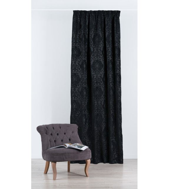 Draperie Richard Mendola Home Textiles, 140x245cm cu rejansa, negru