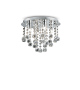 Plafoniera cu cristale BIJOUX PL4 089478 Ideal Lux, D26, crom