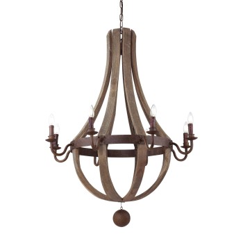 Candelabru rustic MILLENNIUM SP8 129709 Ideal Lux, lemn - 1