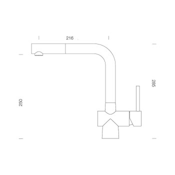 Set chiuveta cu baterie bucatarie Schock Mono N-100S 490 x 510 mm si Laios Cristadur Puro cu cap extractibil, negru intens - 1