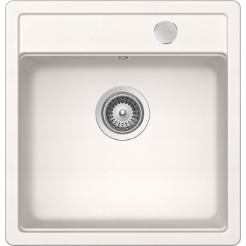Set chiuveta cu baterie bucatarie Schock Mono N-100S 490 x 510 mm si Laios Cristadur Polaris, alb polar - 1