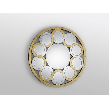Oglinda ZENDAYA 619240 Schuller, Ø120, cercuri decotate cu foita de aur - 1