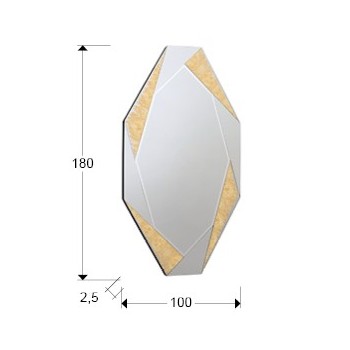 Oglinda LAVERNA 434829 Schuller, 100x180, decotata cu grafica in foita de aur - 1