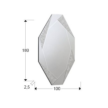 Oglinda LAVERNA 434867 Schuller, 100x180, decotata cu grafica in foita de argint - 1