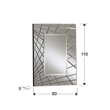 Oglinda FUSION 160974 Schuller, 80x110, placa centrala plata cu margini tesite - 1
