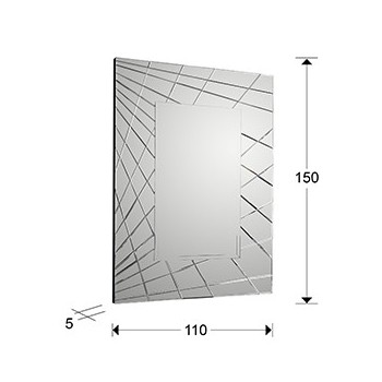 Oglinda FUSION 161022 Schuller, 110x150, placa centrala plata cu margini tesite - 1