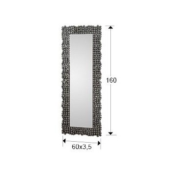 Oglinda CARLA 794218 Schuller, 60x160, placa centrala plata cu  semisfere și pătrate fațetate din acril fumuriu - 1