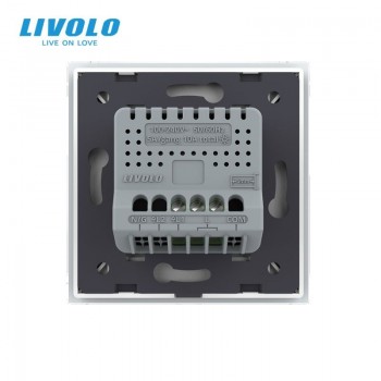 Intrerupator Simplu Livolo VL-FC1-2G-W, Panou Sticla, Tactil, Alb - 1